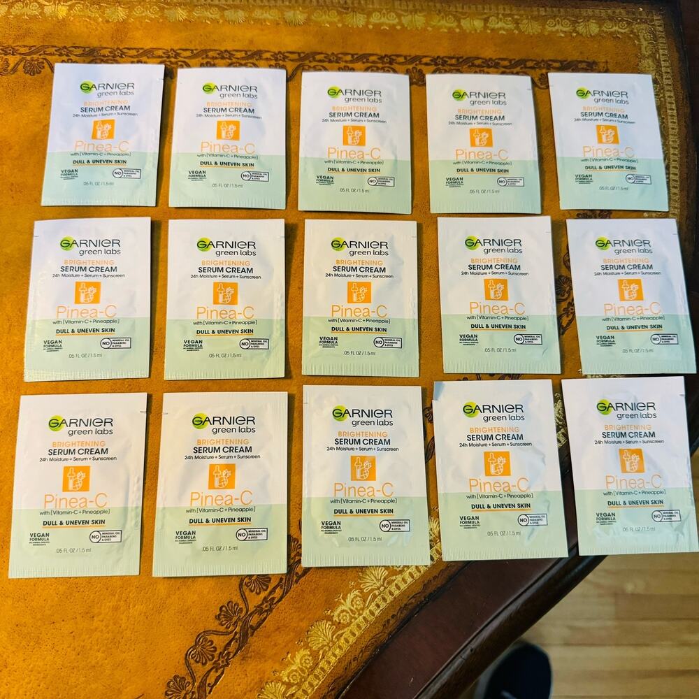 Garnier Green Labs Pinea-C Brightening Serum Cream 15 Samples .05 fl oz Each NEW